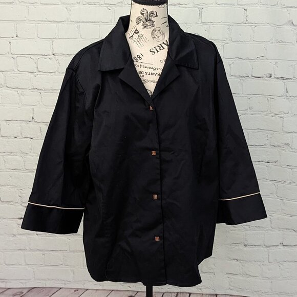 SC Basics Woman Tops - SC BASICS WOMAN from LAURA II Black Shacket Shirt Jacket 22 Plus NEW